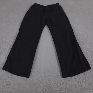 Zara Pants Women M Black Wide Leg Lyocell Viscose Blend Elastic Drawstring Waist